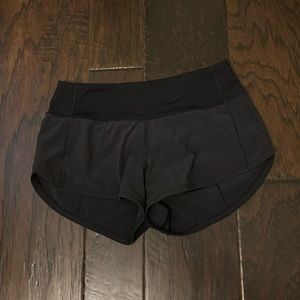 Lululemon black speed up shorts